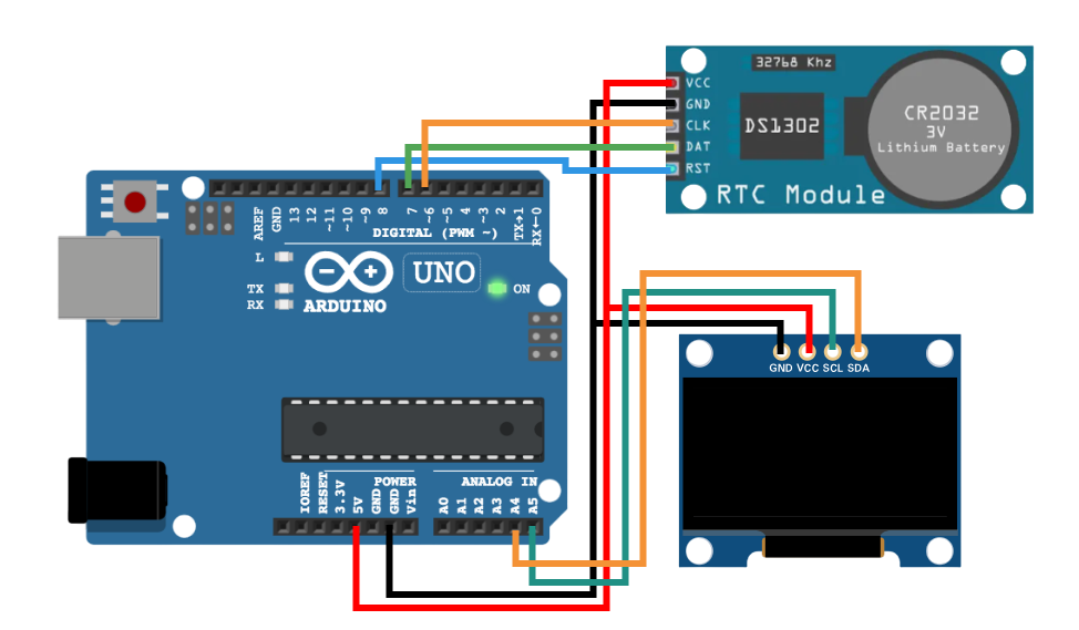Часы DS1302 и Arduino UNO