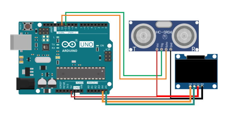 Дальномер HC SR04 и Arduino UNO
