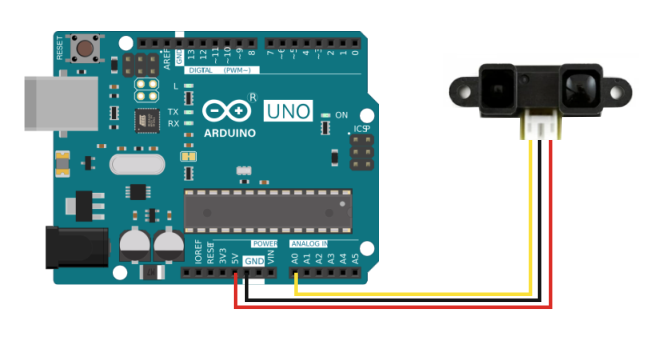GP2Y0A21 и Arduino UNO
