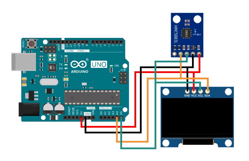 Компас HMC5883 и Arduino UNO