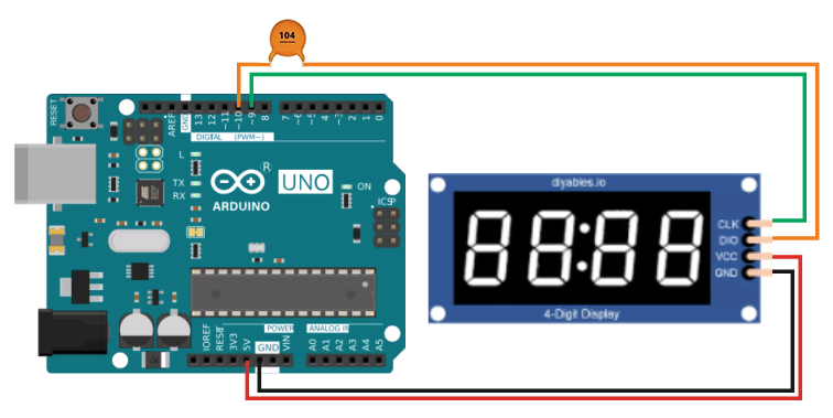 TM1637 4 и Arduino UNO