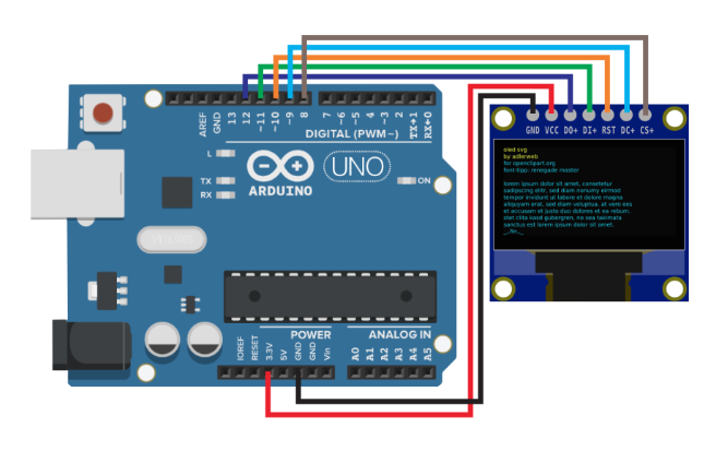 OLED mini SPI и Arduino UNO