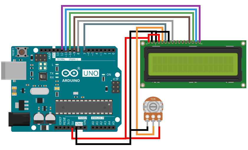 LCD 1602 МЭЛТ и Arduino UNO