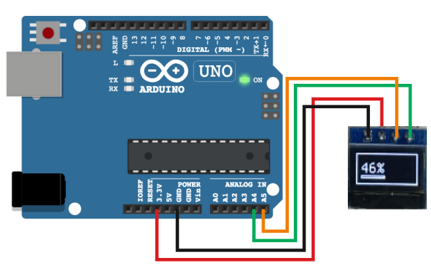 Mini Mikro Oled 64x32 I2C и Arduino UNO