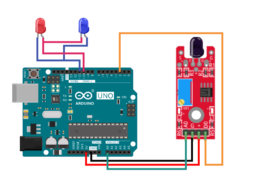 Датчик огня и Arduino UNO