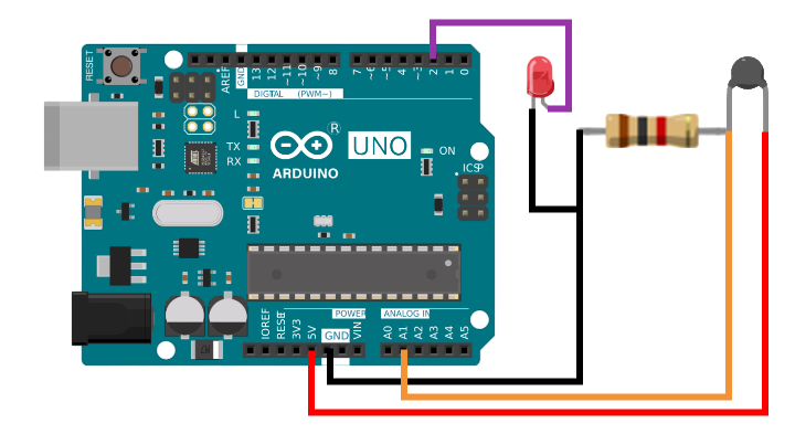 Терморезистор 10k и Arduino UNO