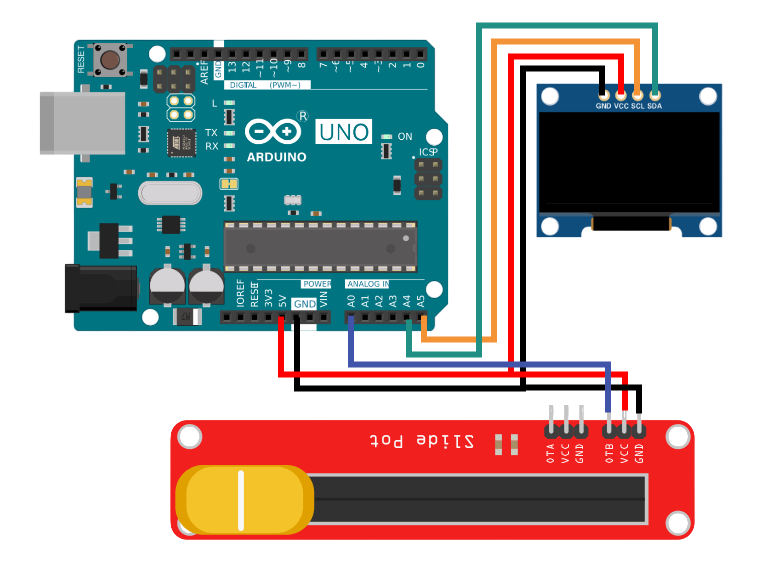 Ползунковый потенциометр и Arduino UNO
