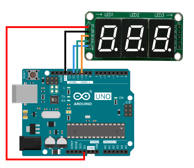 Индикатор 74HC 3x и Arduino UNO