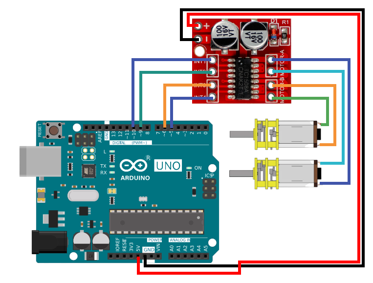 Драйвер TC1508A и Arduino UNO