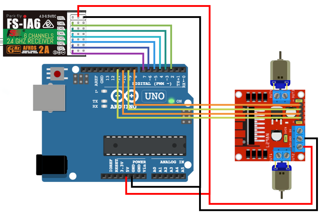 Пульт FS-iA6B и Arduino UNO