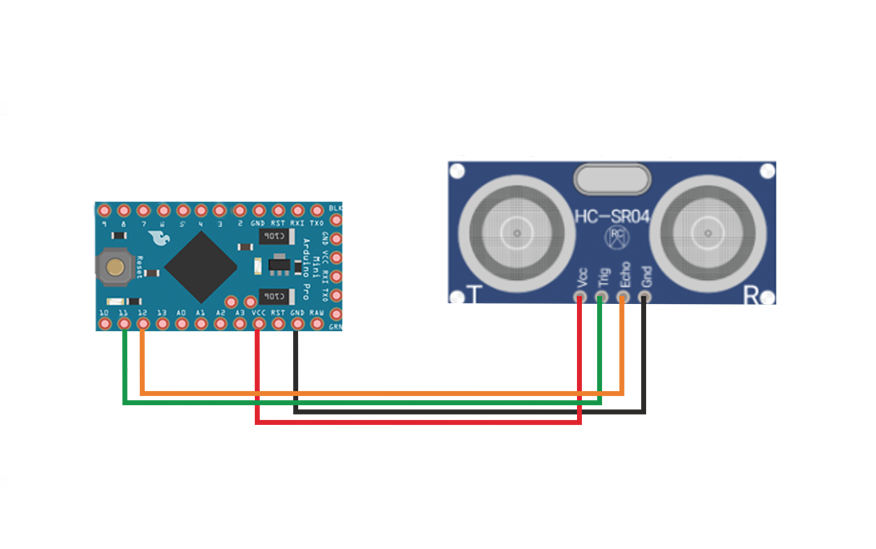 Дальномер HC SR04 и Arduino Pro Mini