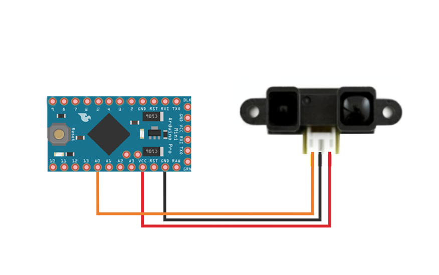 GP2Y0A21 и Arduino Pro Mini