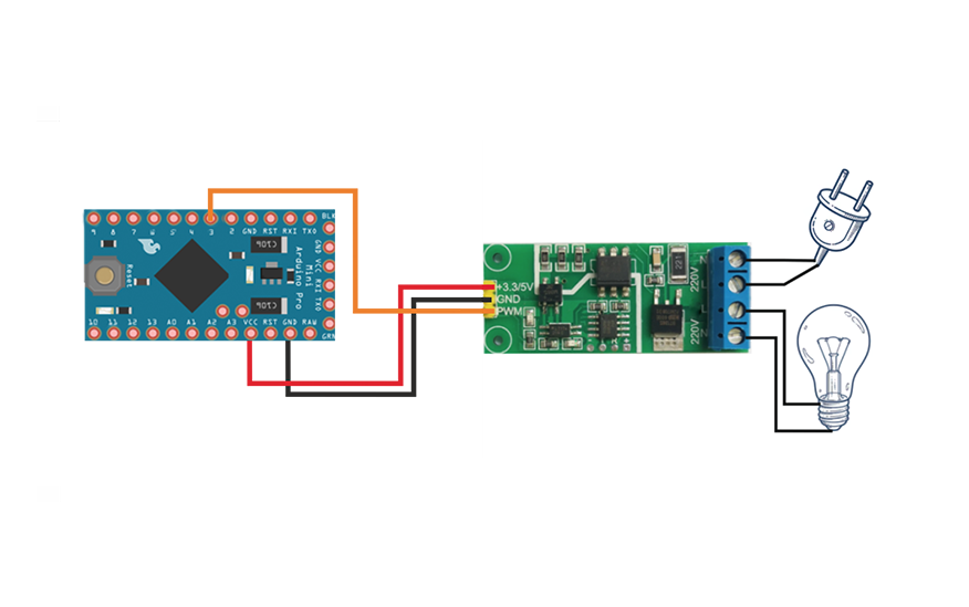 PWM ~220v и Arduino Pro Mini
