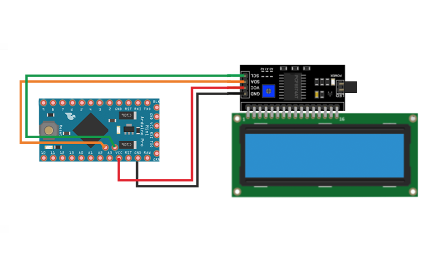 LCD 1602А I2C и Arduino Pro Mini
