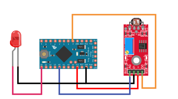 Датчик света и Arduino Pro Mini