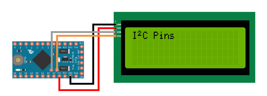 LCD 2004 i2c и Arduino Pro Mini