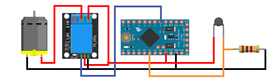 Терморезистор 10k и Arduino Pro Mini