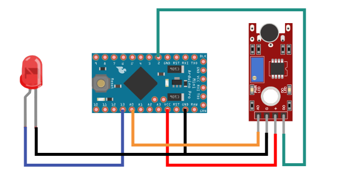 Датчик звука и Arduino Pro Mini