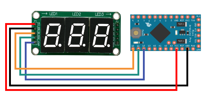 Индикатор 74HC 3x и Arduino Pro Mini