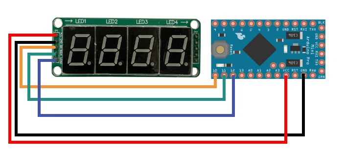 Индикатор 74HC 4x и Arduino Pro Mini