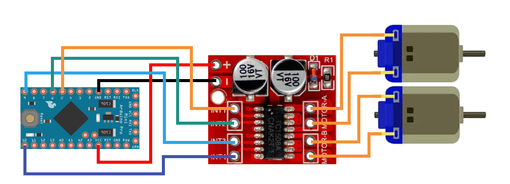 Драйвер TC1508A и Arduino Pro Mini