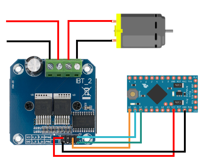 Драйвер BTS7960 и Arduino Pro Mini