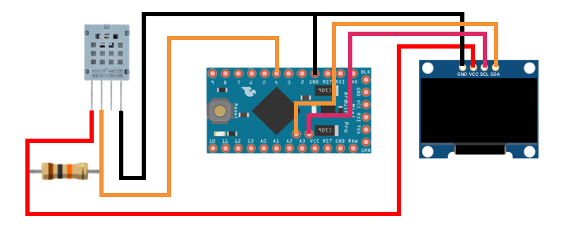 AM 2320 и Arduino Pro Mini