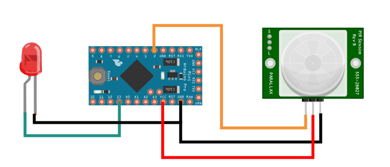Датчик движения и Arduino Pro Mini