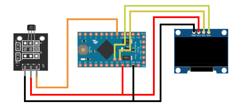Датчик холла и Arduino Pro Mini