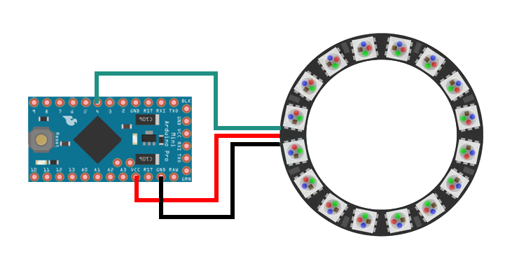 Кольцо WS2812 и Arduino Pro Mini