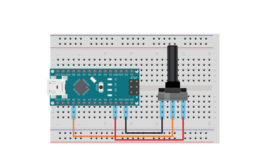 Потенциометр и Arduino Nano