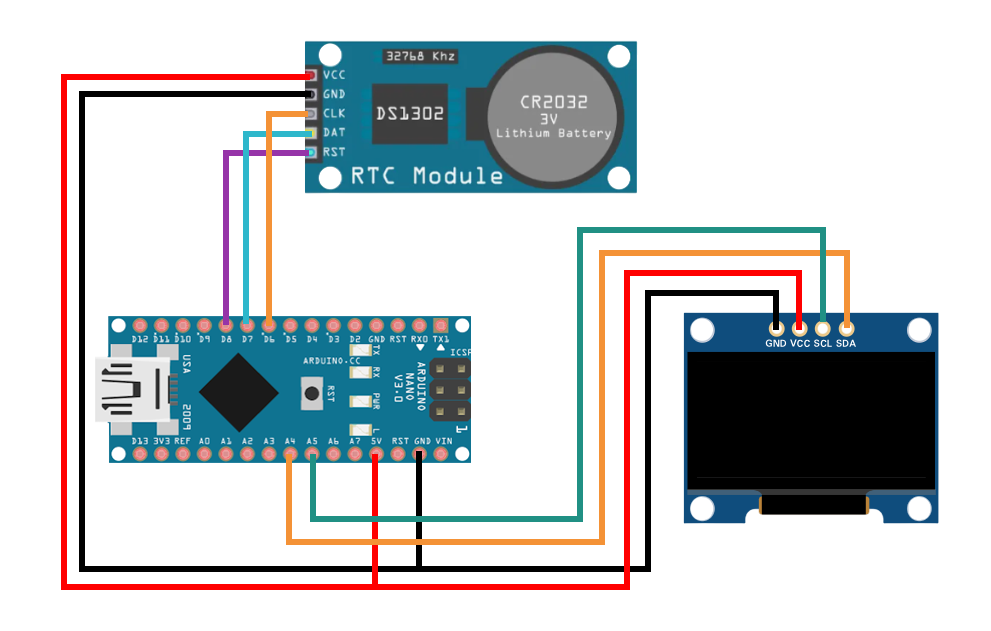Часы DS1302 и Arduino Nano