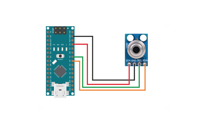Термометр GY-906 и Arduino Nano