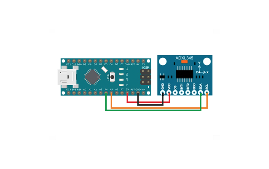 Акселерометр ADXL345 и Arduino Nano