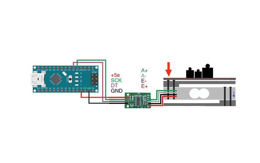Тензодатчик CZL 611CD и Arduino Nano