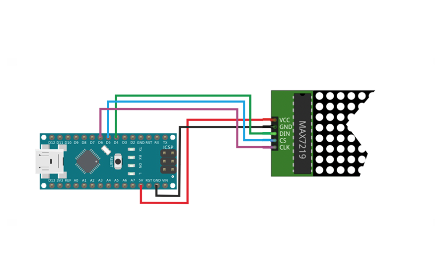 MAX7219 8х8 и Arduino Nano