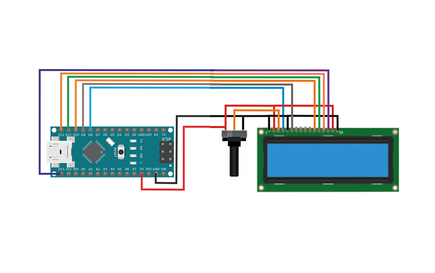 LCD 1602А и Arduino Nano