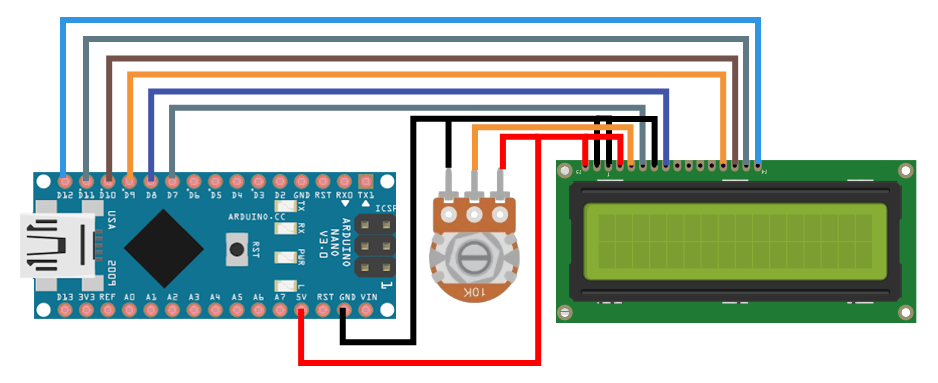 LCD 1602 МЭЛТ и Arduino Nano