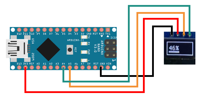 Mini Mikro Oled 64x32 I2C и Arduino Nano