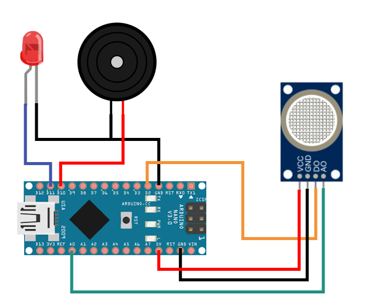 Датчик газа MQ-135 и Arduino Nano