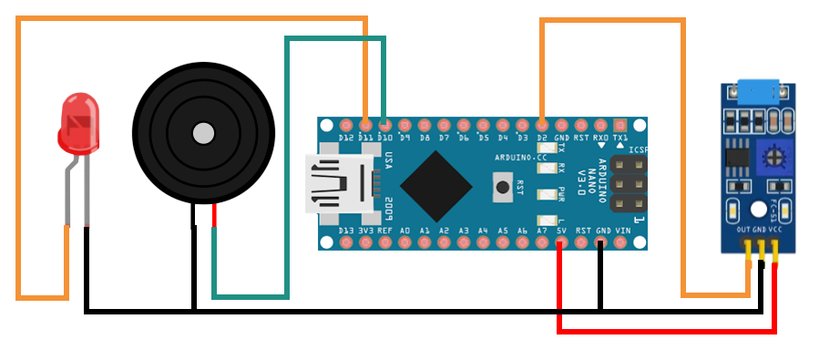 Датчик вибрации и Arduino Nano