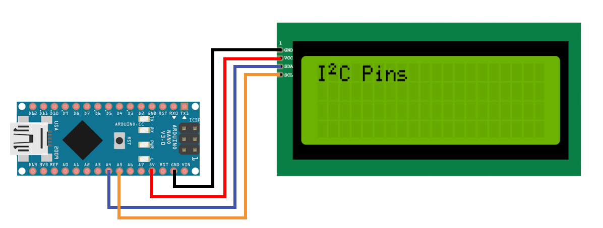 LCD 2004 i2c и Arduino Nano