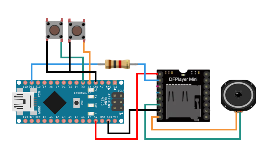 DFP Player Mp3 и Arduino Nano