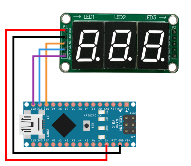 Индикатор 74HC 3x и Arduino Nano