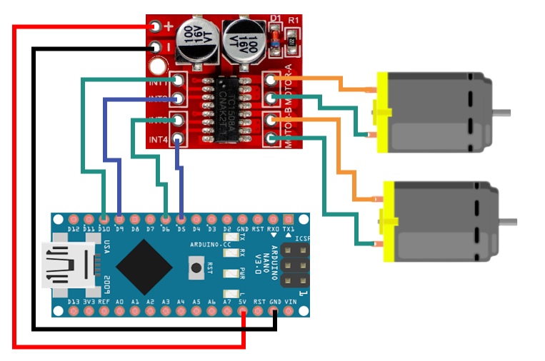 Драйвер TC1508A и Arduino Nano