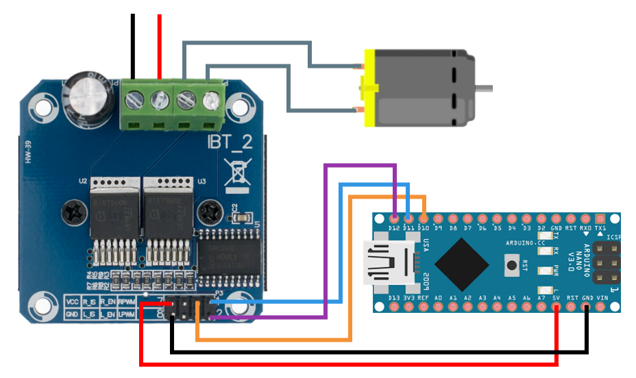 Драйвер BTS7960 и Arduino Nano