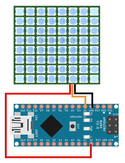 WS2812 8x8 и Arduino Nano