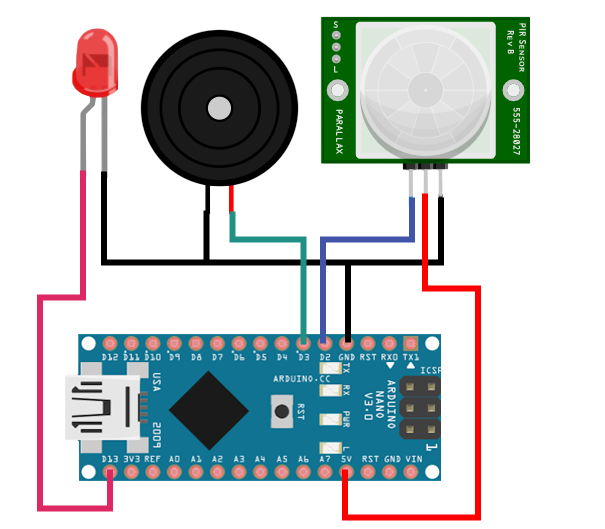 Датчик движения и Arduino Nano