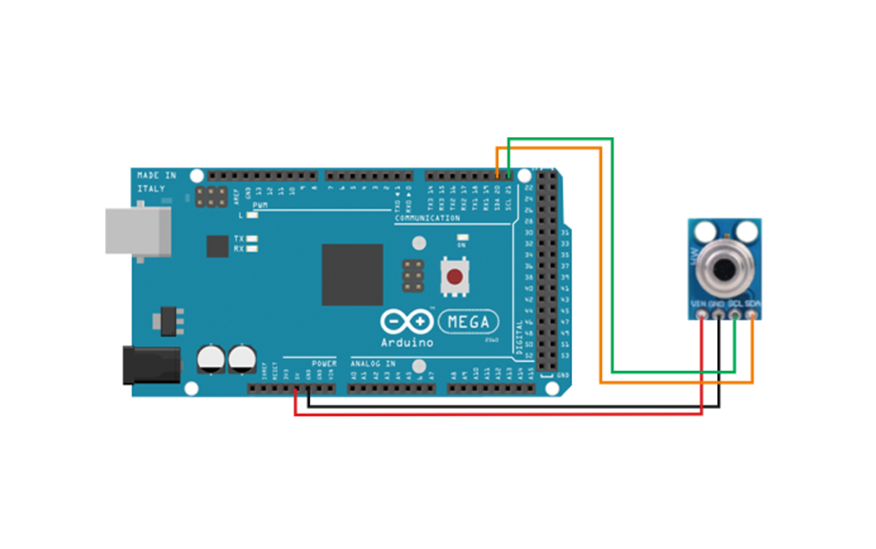 Термометр GY-906 и Arduino Mega