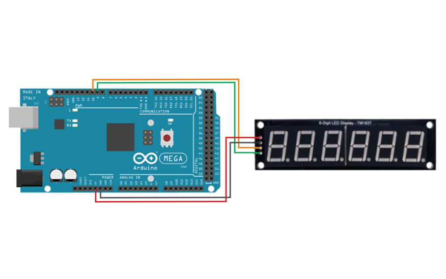 TM1637 6 и Arduino Mega